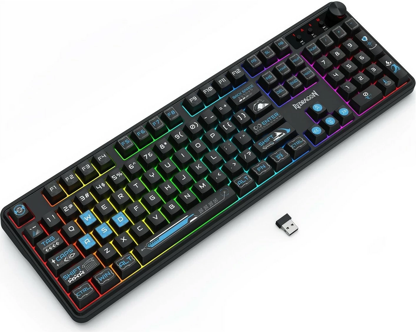 Tastierë Redragon Volcano K526BB-WL, RGB, wireless, full-size, e zezë