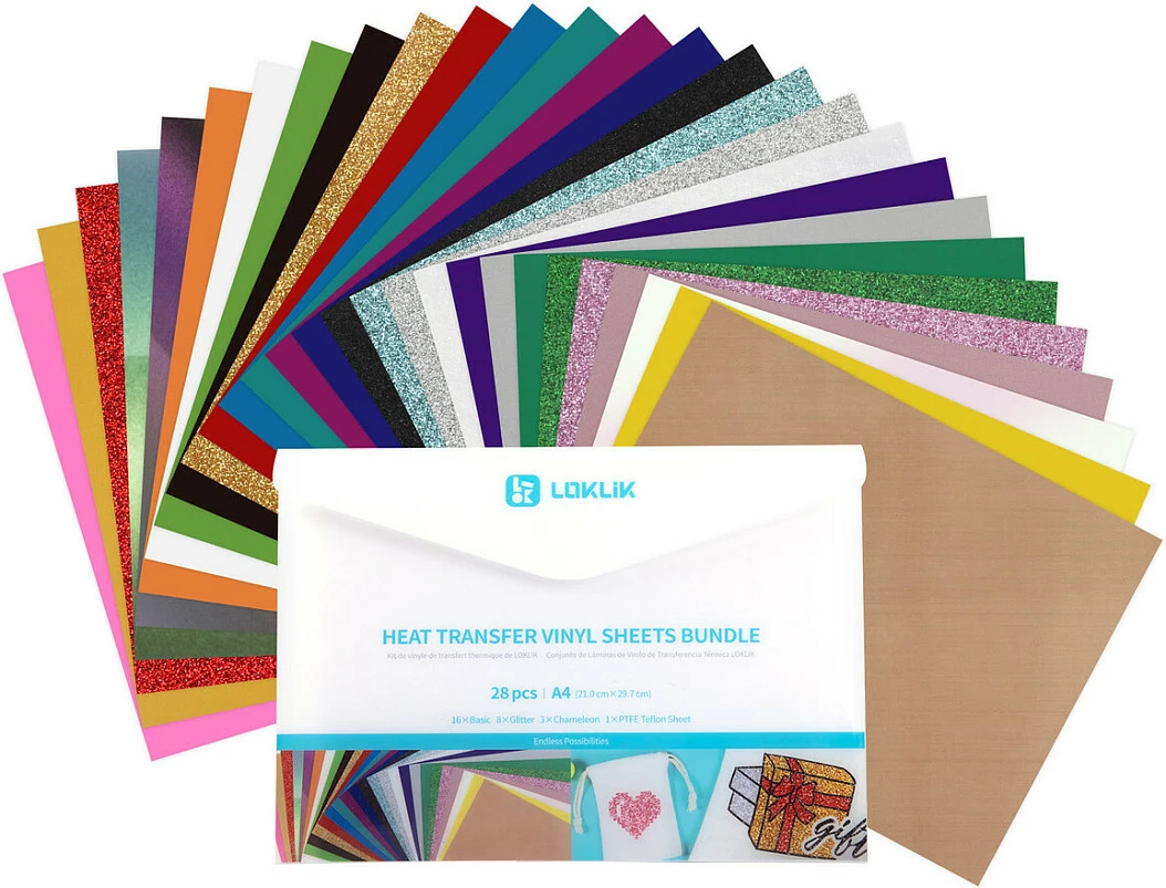 Set folie vinyl për plotter LOKLiK, A4 210x297 mm, shumëngjyrëshe