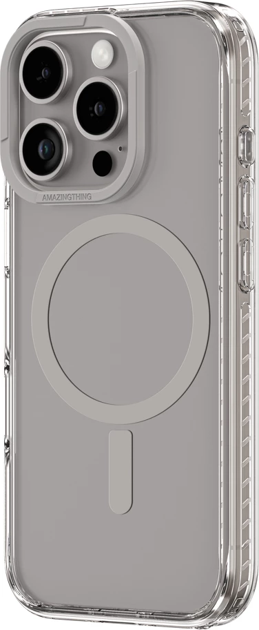 Mbështjellës AmazingThing Titan Pro Mag me unazë magnetike për iPhone 16 Pro, Gri