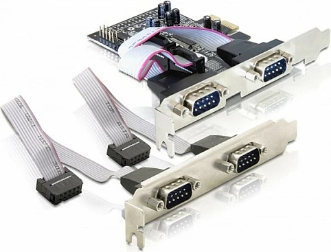 Kartë PCIe me 4 porta seriale DeLOCK, 0.2304 Mbit/s, argjendtë