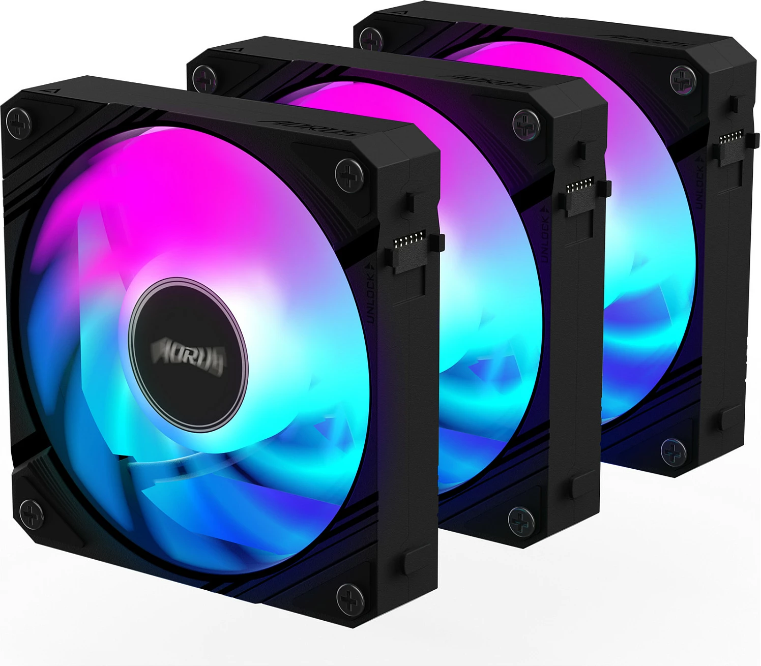 Ventilatorë kasë Gigabyte AORUS EZ CHAIN 120, 120mm, 3 copë, RGB, zi