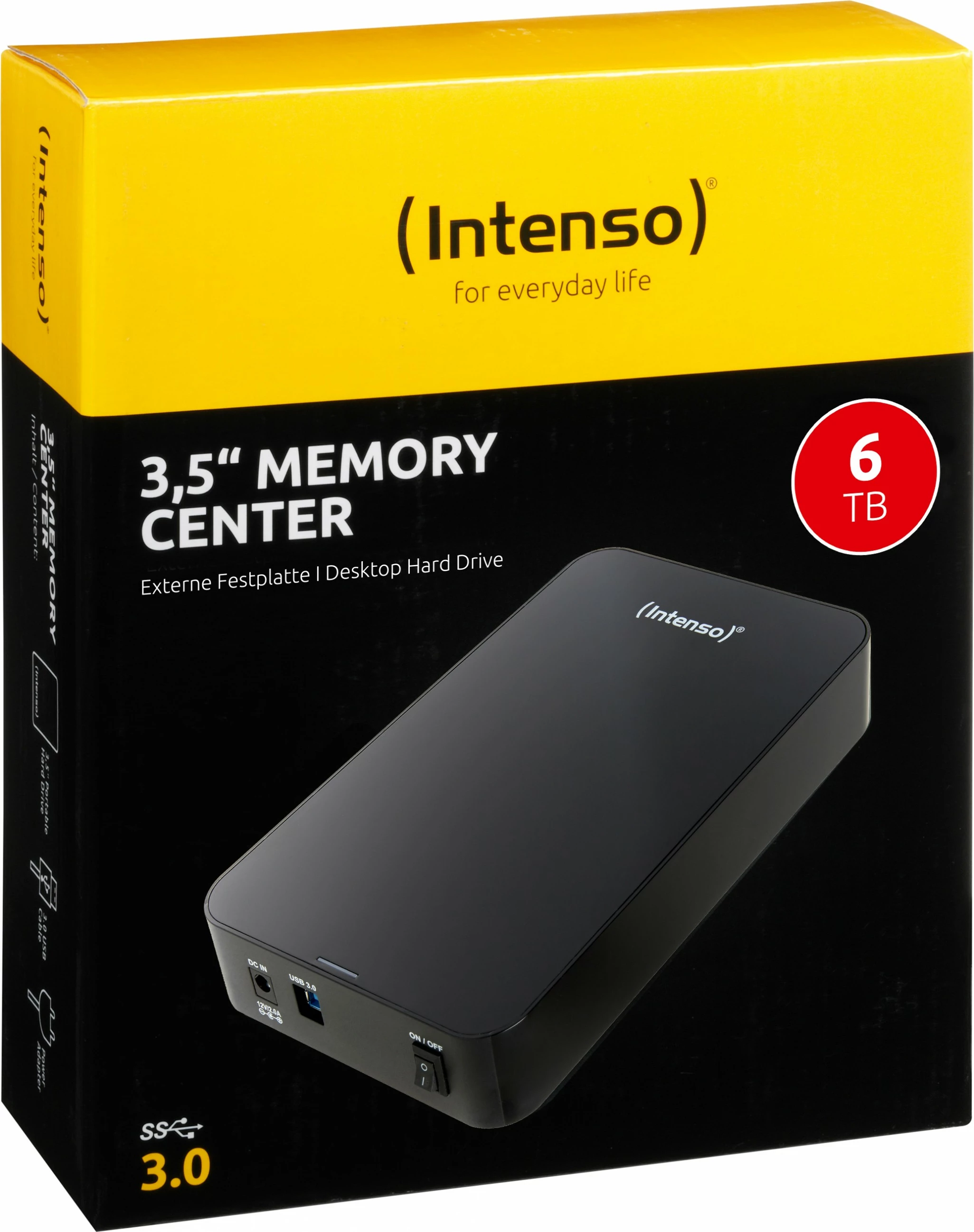Hard disk i jashtëm Intenso Memory Center, 6 TB, 3.5", 3.2 Gen 1, 5400 RPM, Black