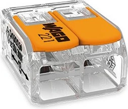 Lidhës elektrik WAGO 221, 2x6mm, 50 copë, portokalli