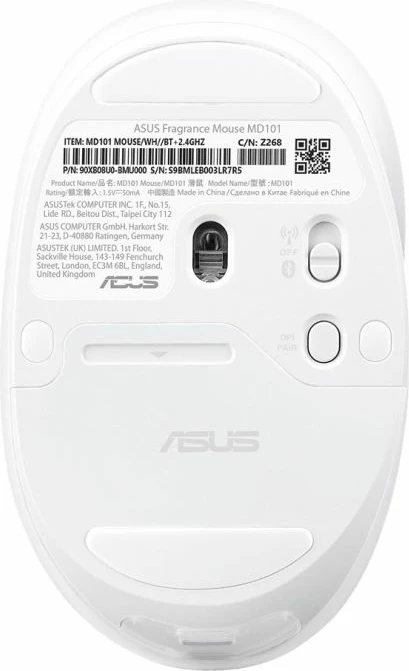 maus wireless Asus MD101 Fragrance, i bardhë