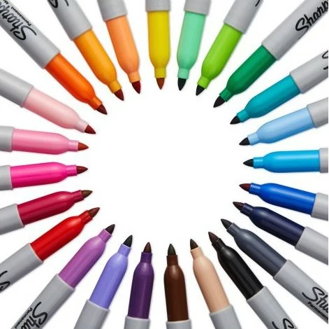 Set markerash Sharpie Fine 24 copë, majë e hollë, ngjyrë e zezë, kuti
