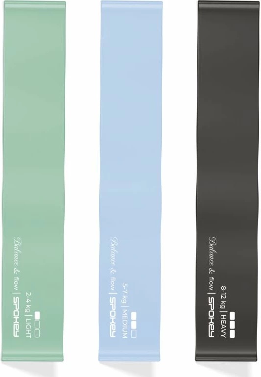 Set shirita rezistence Spokey FLEX, të zeza [Madhësia: 50 x 5 cm]