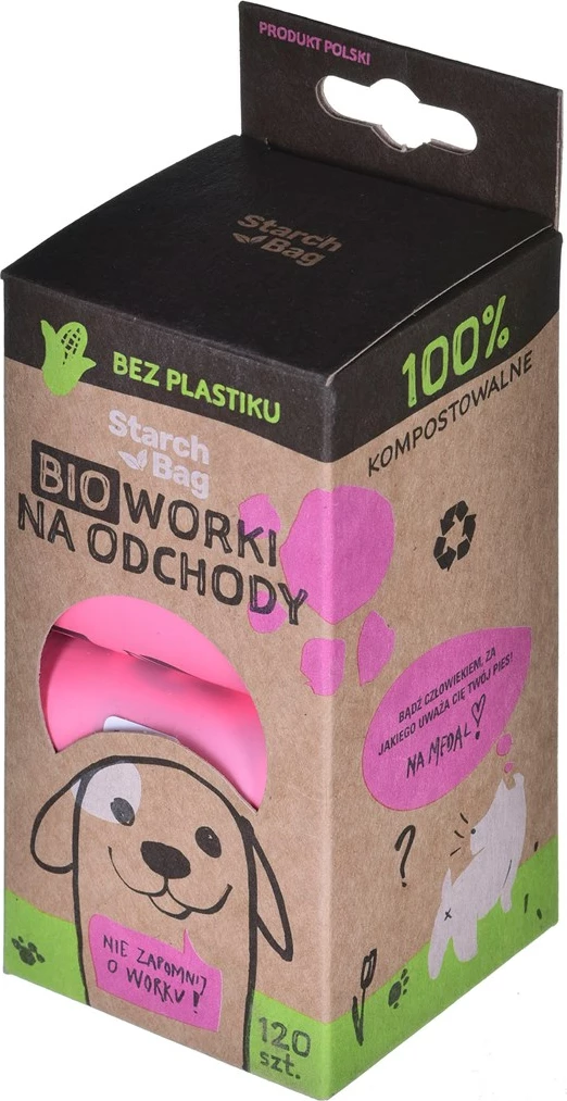 Qese për mbeturinat e qenit, Starch Bag, Rozë