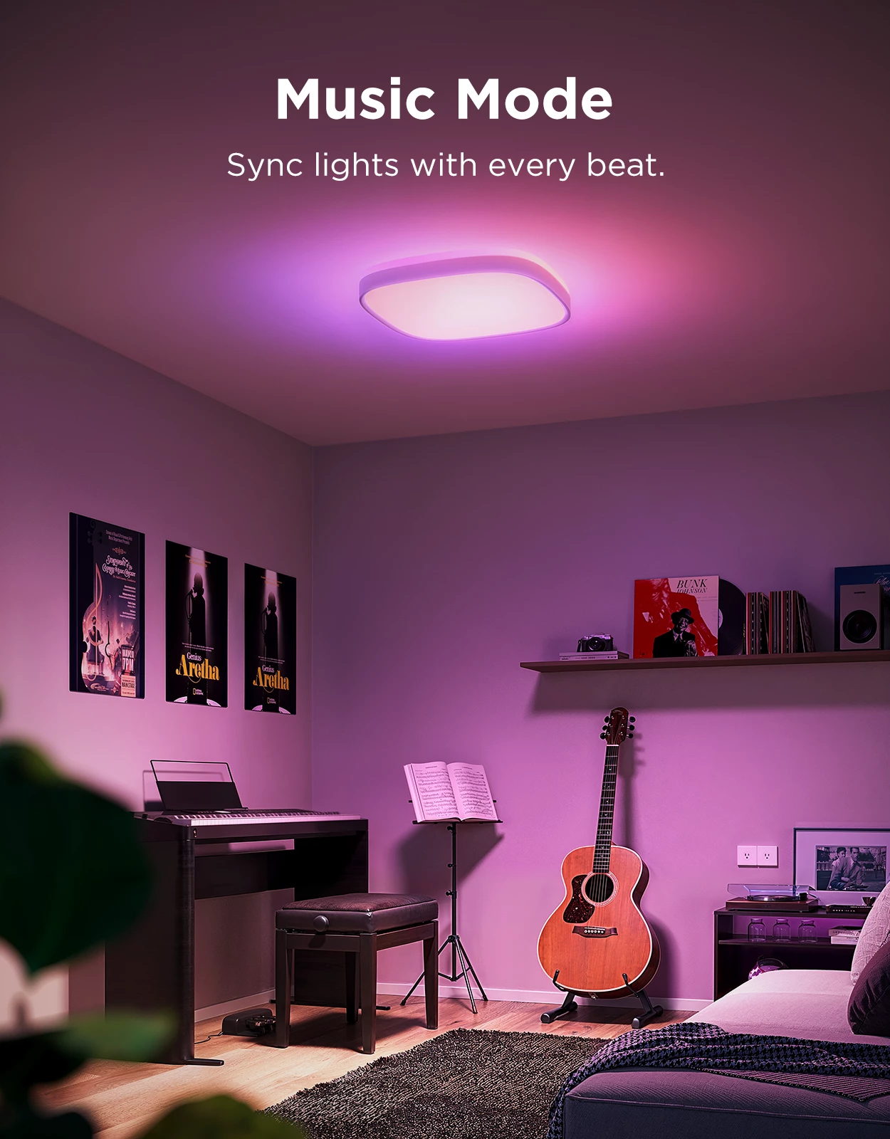 Dritë tavanore smart Govee Square Ceiling Light RGBWW + RGBIC 30 cm, e bardhë