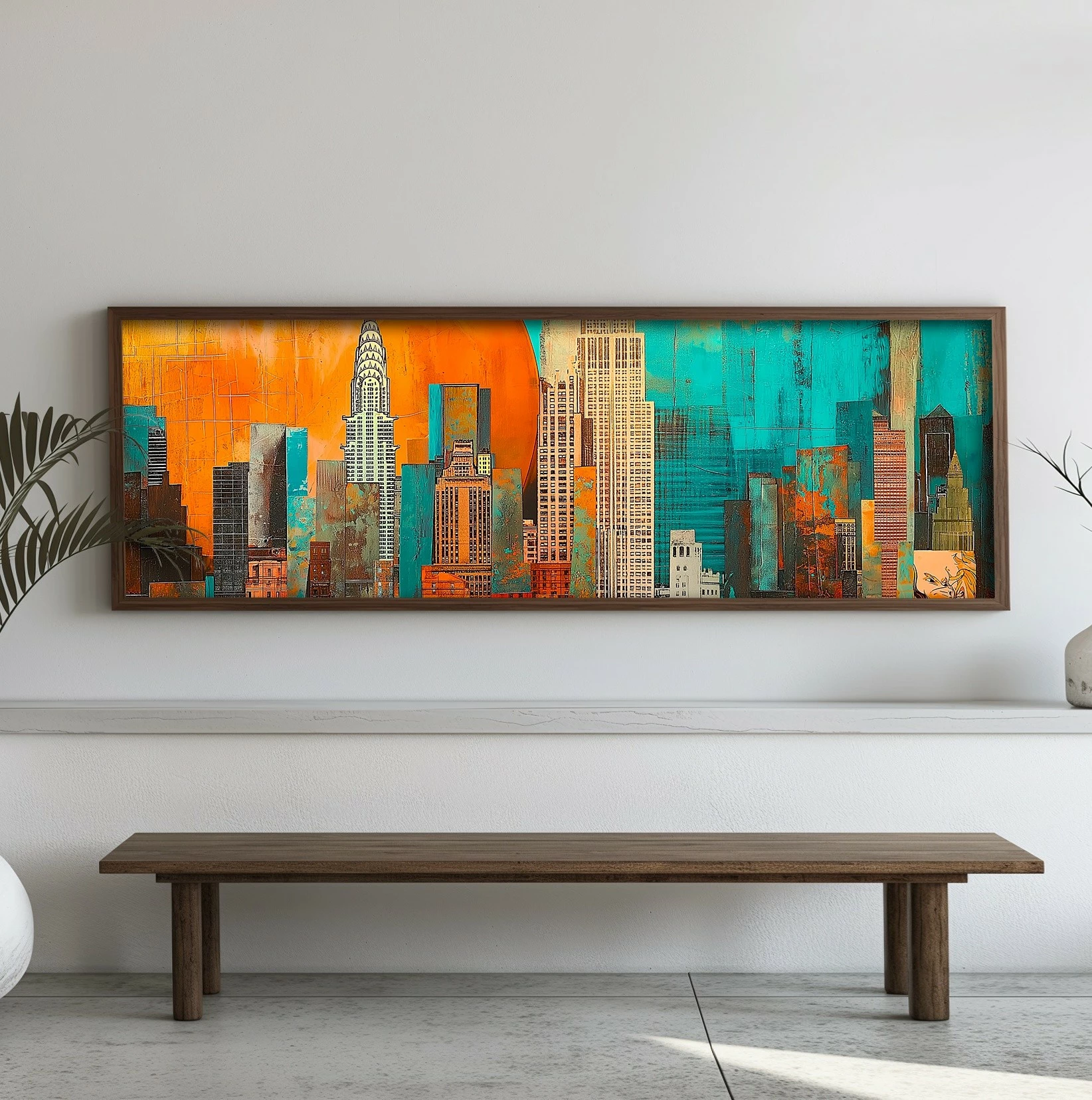 Pikturë dekorative me kornizë, MDF, Wallity, EMR038, shumëngjyrëshe, 40x120x3.5cm