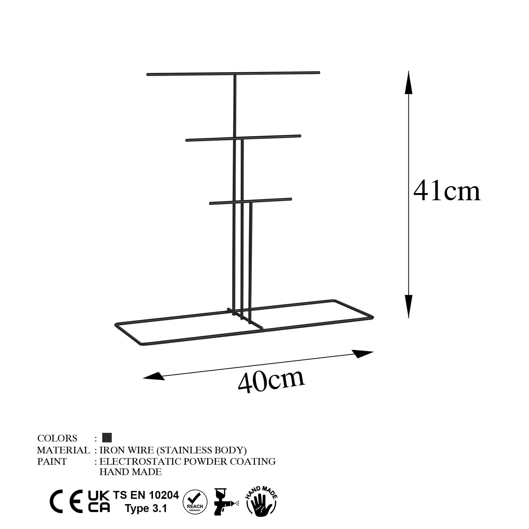 Organizues stoli për bizhuteri, dizajn Aberto, TK-006-B, ngjyrë e zezë