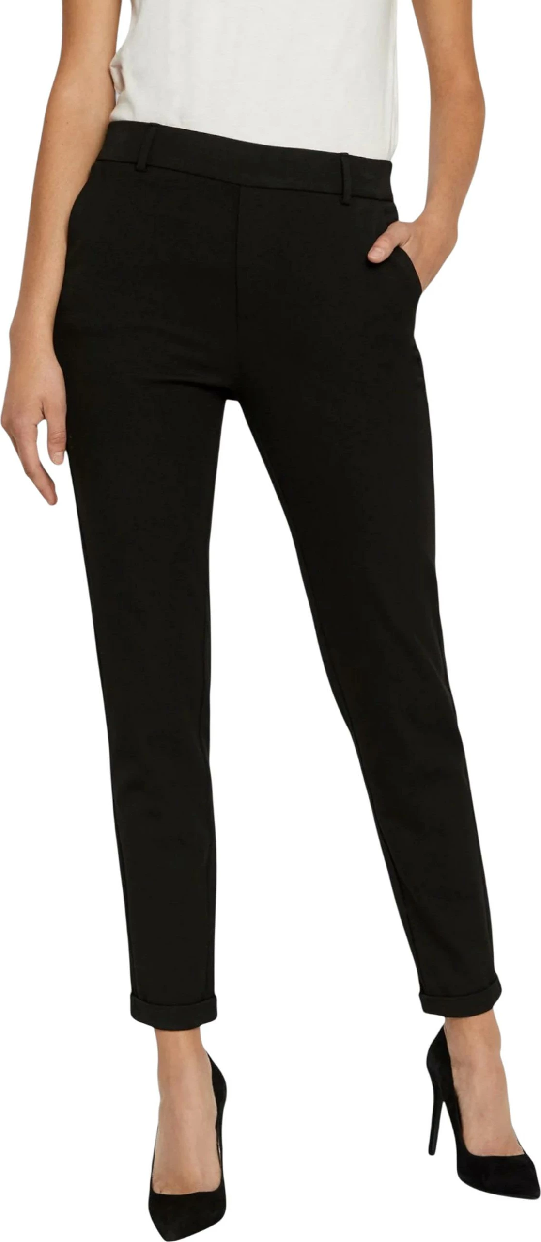 Pantallona për femra Vero Moda VMMAYA MW Loose Solid 10225280, të zeza