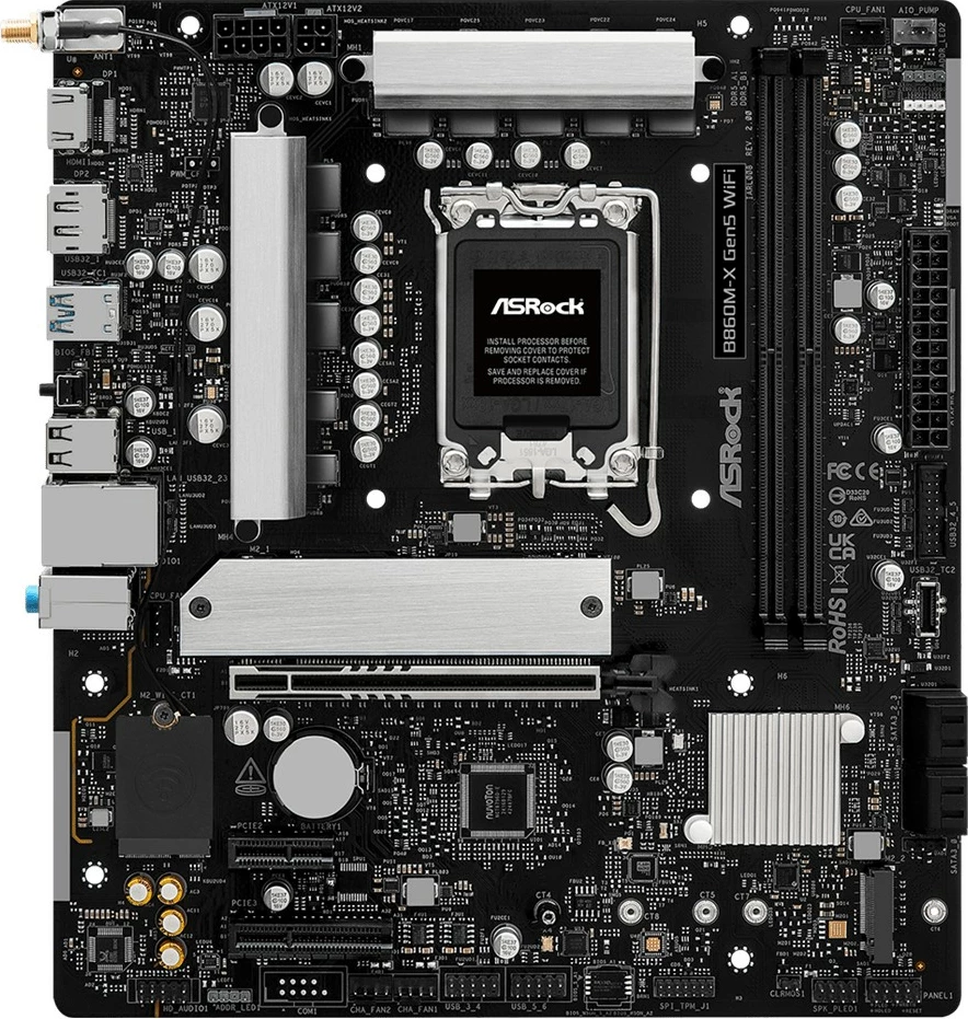 Pllakë amë ASRock B860M-X Gen5 WiFi, LGA1851, mATX, DDR5 (2 DIMM)