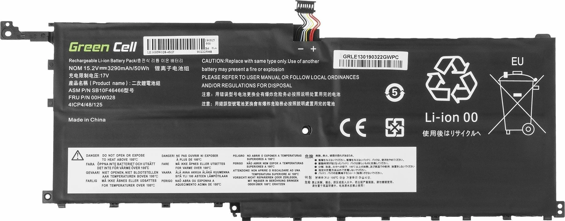 Bateri laptopi Green Cell LE130 3200 mAh 15.2V Li-Poly, e zezë