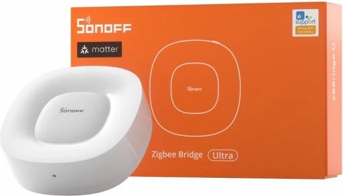 HUB smart home SONOFF Zigbee Bridge Ultra ZBBridge-U, Zigbee 3.0, Matter Bridge, RJ45 Ethernet + Wi‑Fi, 1GB/8GB, i bardhë, set me kabllo