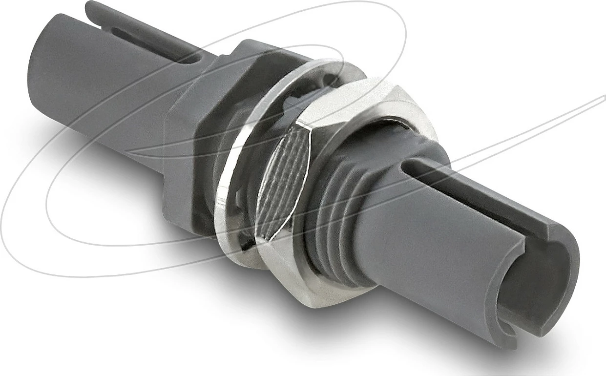 Adapter fibër optike DeLOCK HFBR 4505Z, simplex femër-femër, montim në panel, gri
