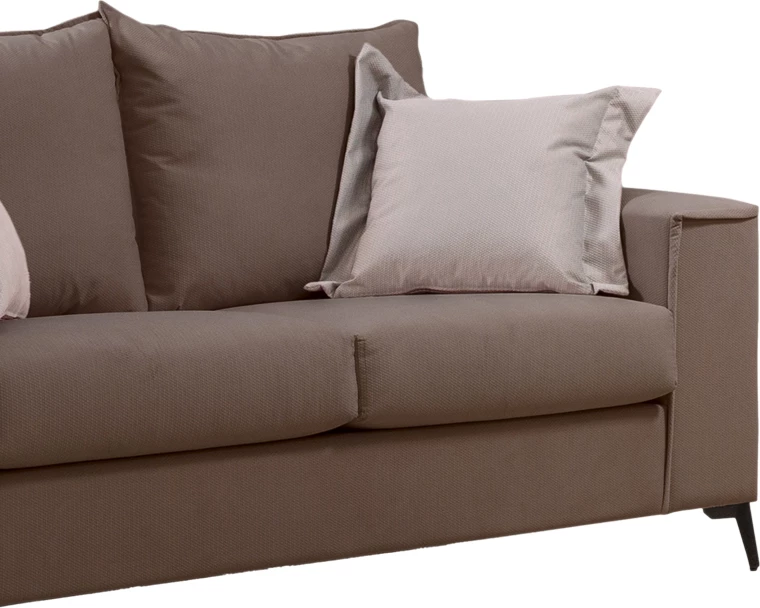 Set divanësh Verona 2 pjesë, pëlhurë moka me jastëkë ngjyrë krem