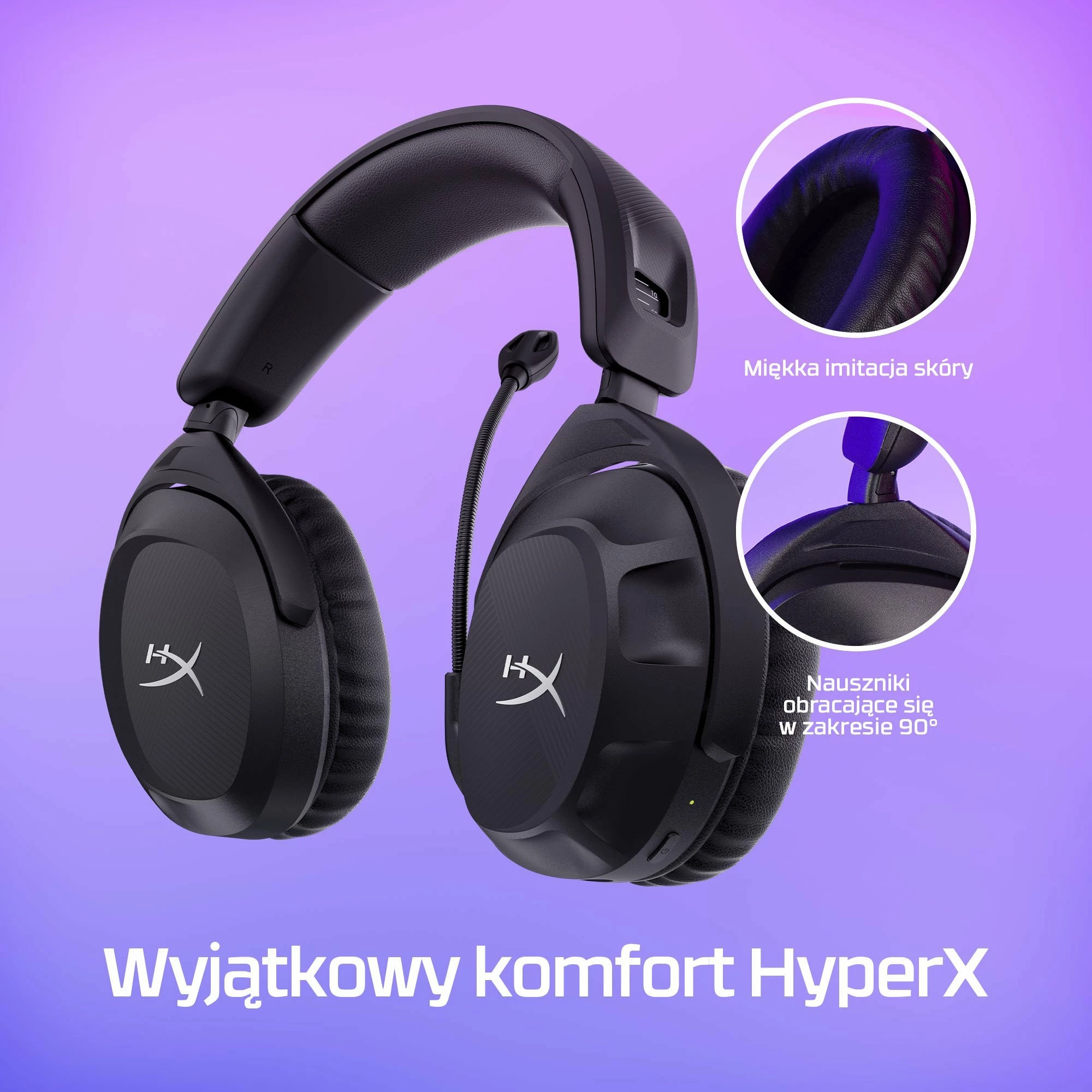 Kufje HyperX Cloud Stinger 2 Wireless, USB (2.4 GHz), 50 mm, me mikrofon, 676A2AA, të zeza