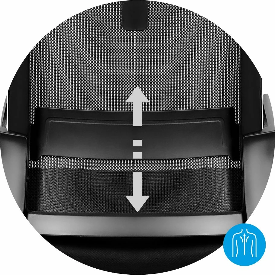 Karrige zyre ergonomike Huzaro Manager 2.1, Mesh HD, me rrota, max 130 kg, e zezë