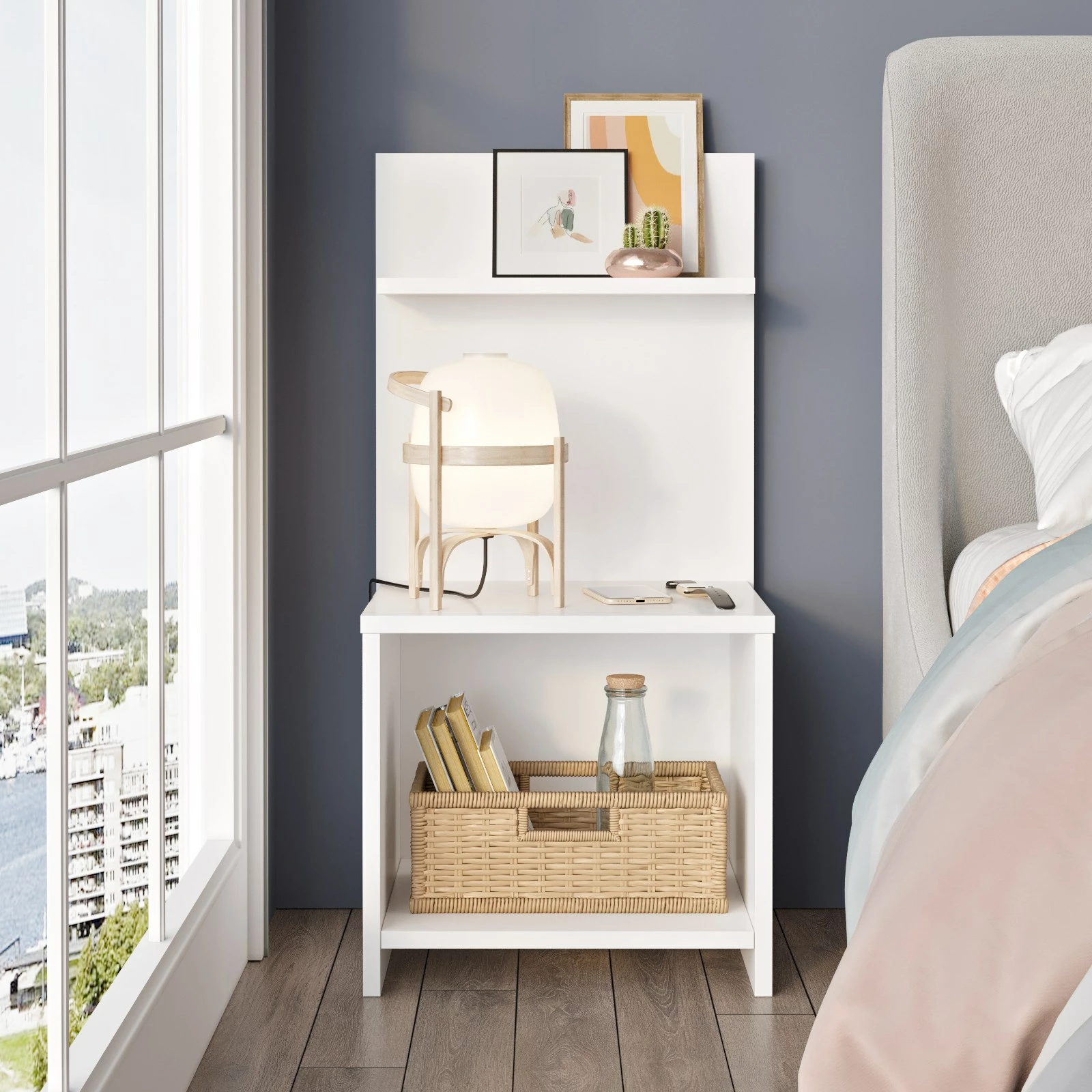 Komodinë Skye Decor, e bardhë, Ps1-W