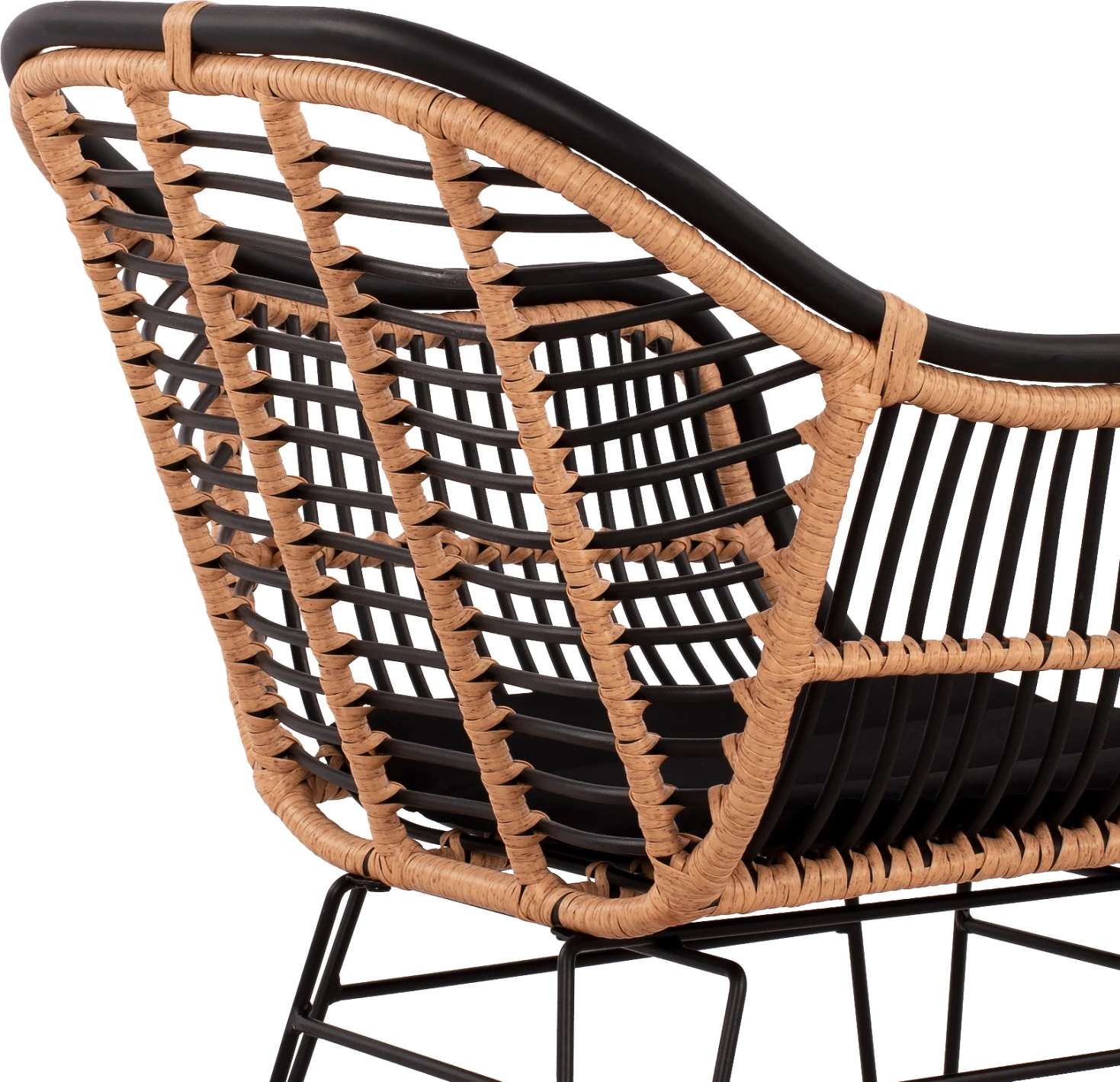 Karrige metalike Allegra me jastëkë FH5663 me thurje, ngjyrë bezhë dhe e zezë, 58x60x82cm