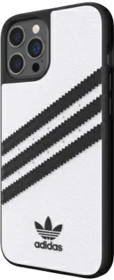 Mbështjellës Adidas OR Moulded Case PU për iPhone 12 Pro Max, Bardhë/Zi