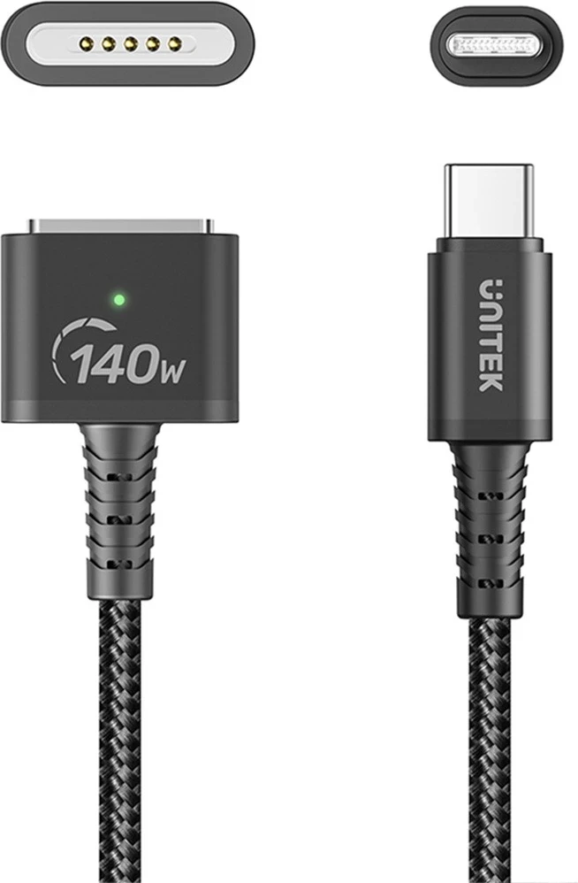 Kabull Unitek USB-C në MagSafe 3, 140W, 2m, ngjyrë e zezë