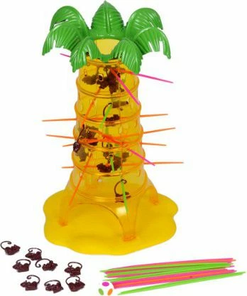 Lojë tavoline Mattel Falling Monkeys 52563, 2-4 lojtarë, 5+, set 30 majmunë