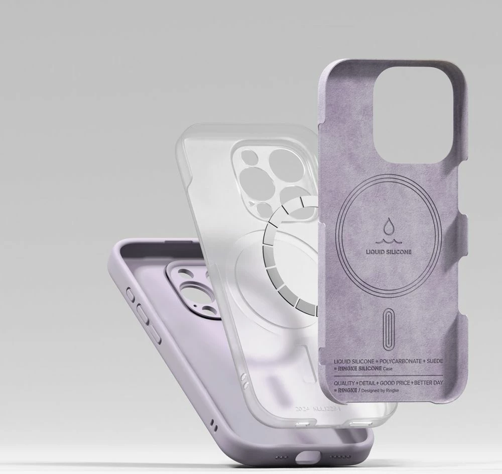 Mbështjellës Ringke Silicone MagSafe për iPhone 16 Pro, Violet