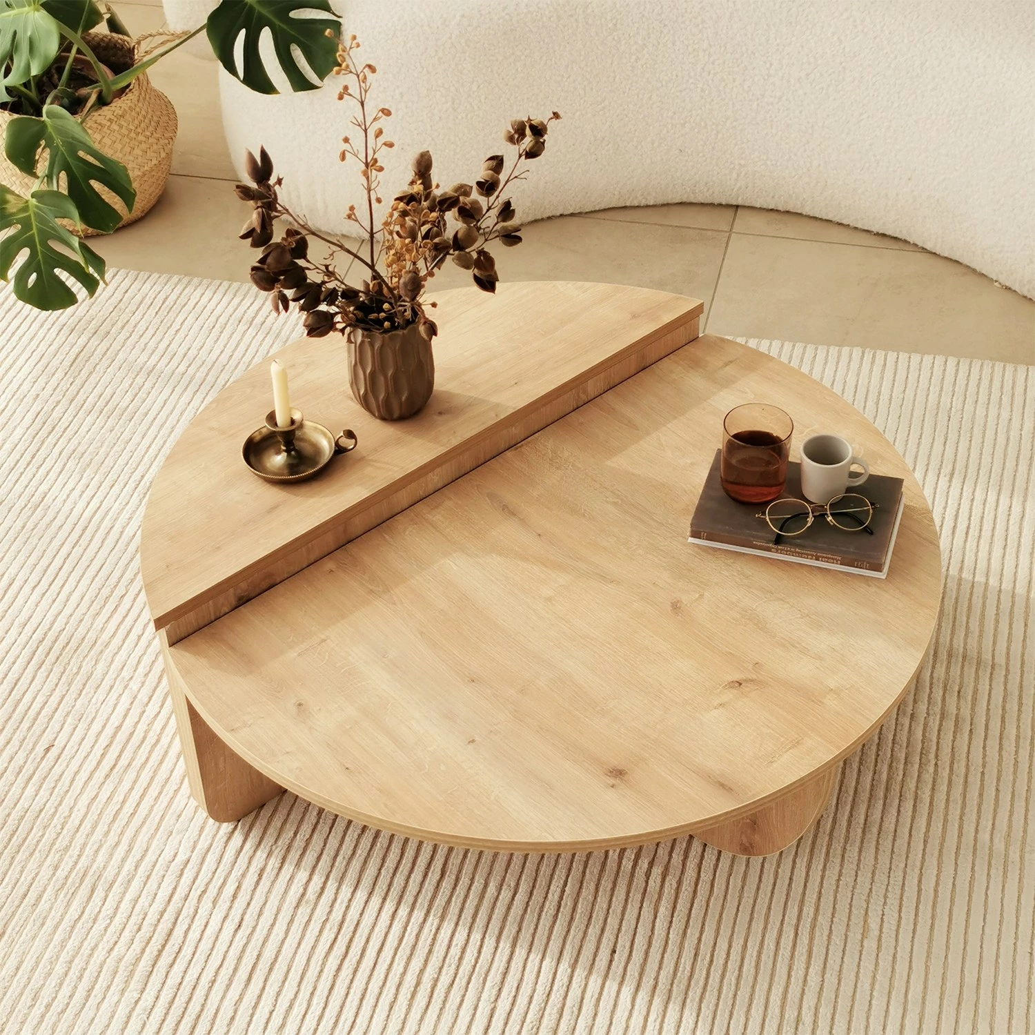 Tavolinë kafeje Hanah Home, podium, ngjyrë lis safir