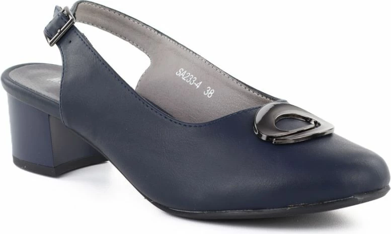 Këpucë me taka të hapura për femra M. Daszyński SA233-4, të kaltërta