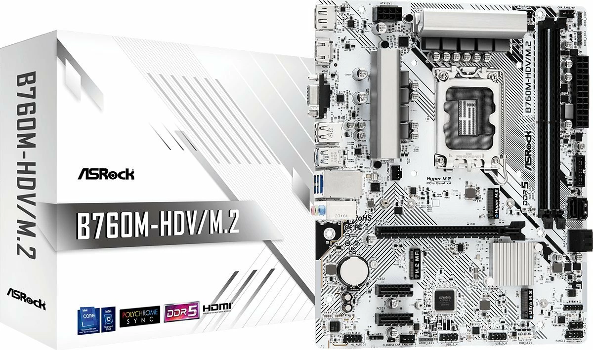 Pllakë amë ASRock B760M-HDV/M.2 Micro ATX DDR5 M.2 PCIe 4.0