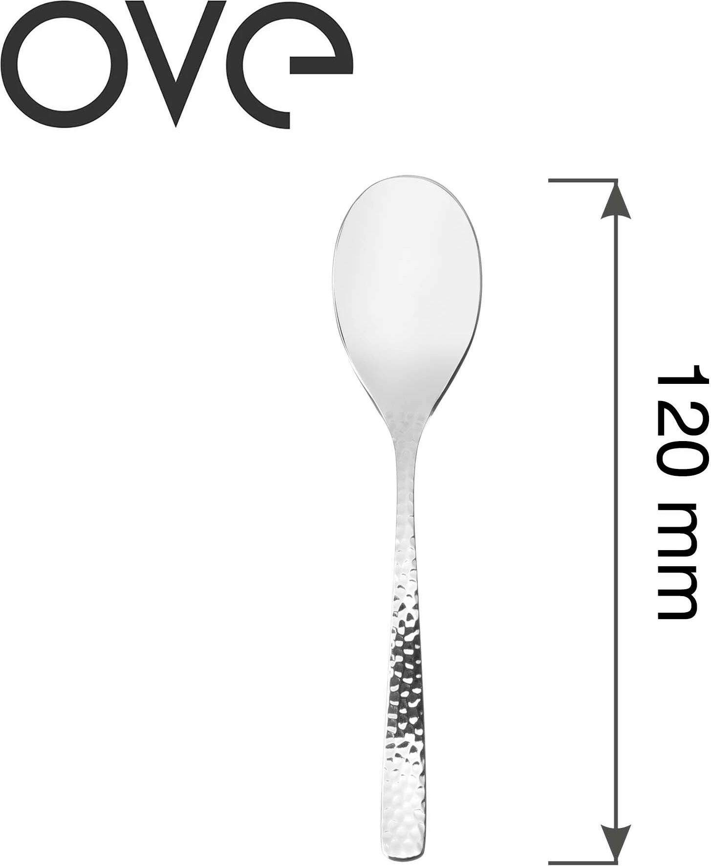 Lugë kafeje OVE Veneto 120 mm, çelik inox 18/10, set 12 copë, argjendtë