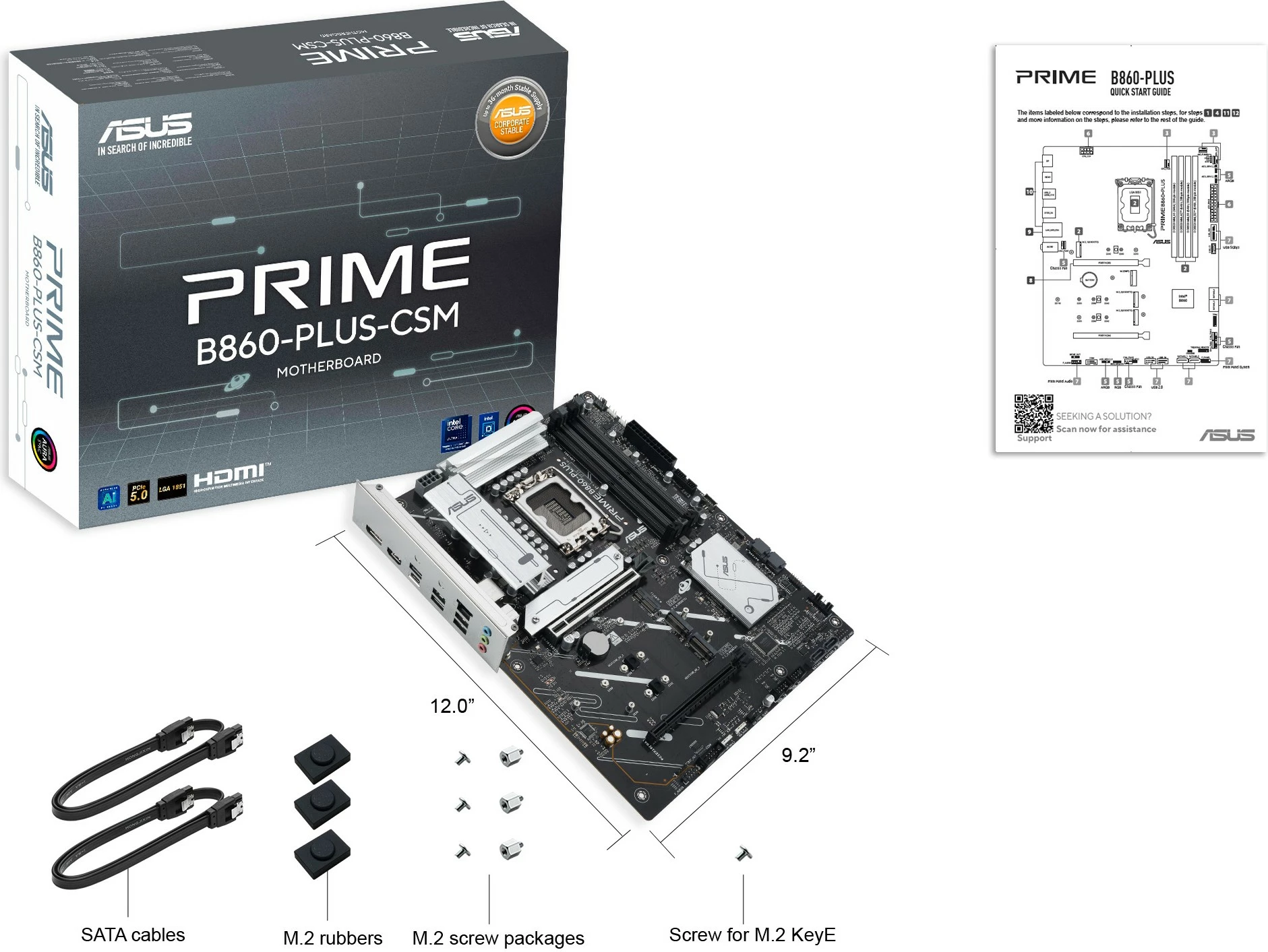 Pllakë amë ASUS PRIME B860-PLUS-CSM, LGA1851, ATX