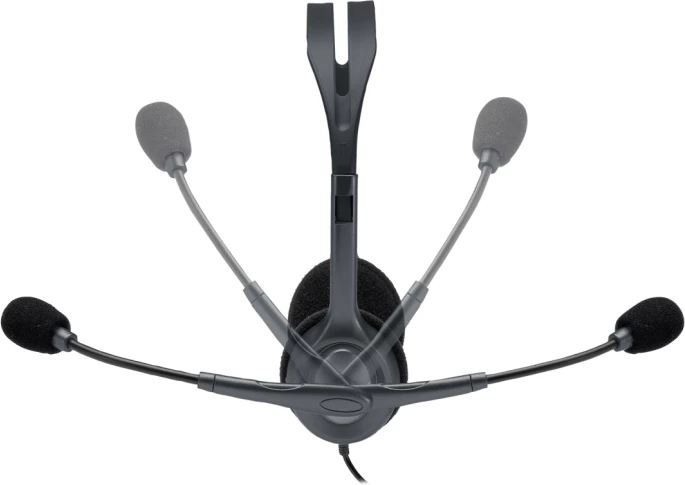 Kufje stereo me mikrofon Logitech H111 (MPN 981-000593), 3.5mm, kabllo 2.35m, të zeza
