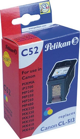 Kartush boje Pelikan C52, zëvendësim Canon CL-513, trengjyrëshe (C/M/Y)