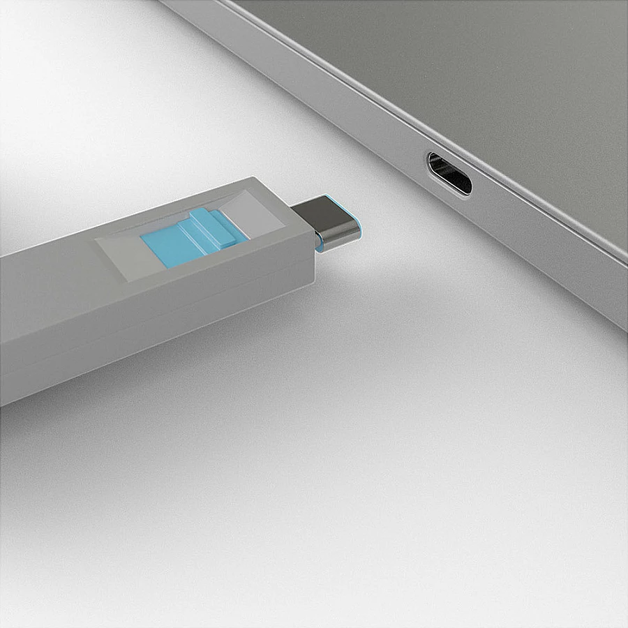 Bllokues porte USB Type-C LINDY, me çelës, blu