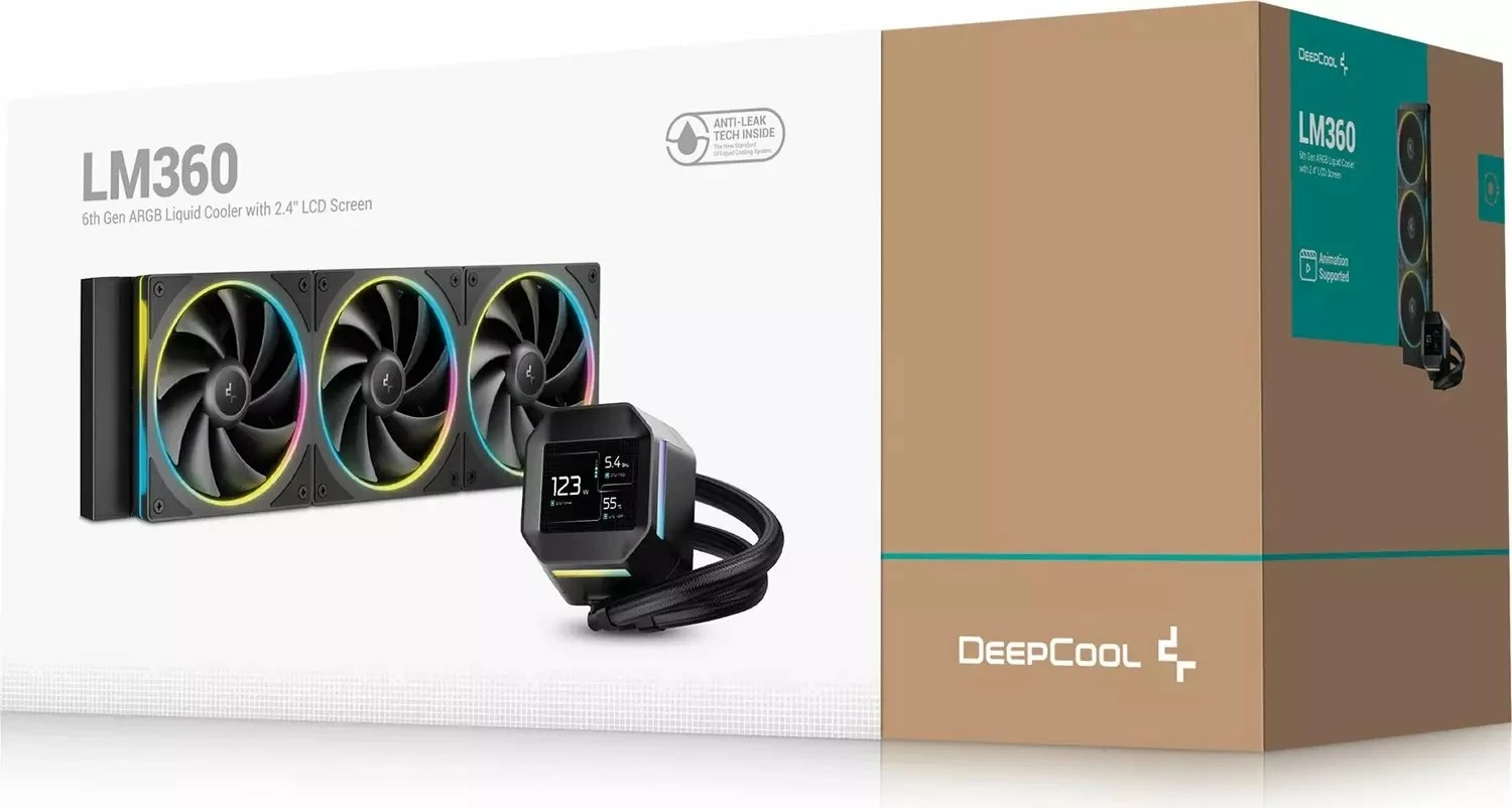 Sistem ftohje me ujë CPU Deepcool LM360 360mm ARGB me ekran IPS 2.4\" (R-LM360-BKDMMC-1) e zezë