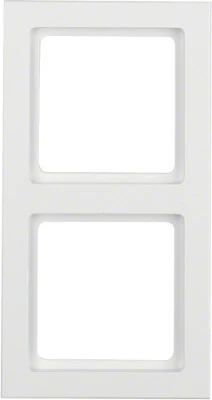 Kornizë dyfishe për çelës/prizë Berker Q.3 10126099, 151.5 mm, 10 copë, e bardhë polar (mat)