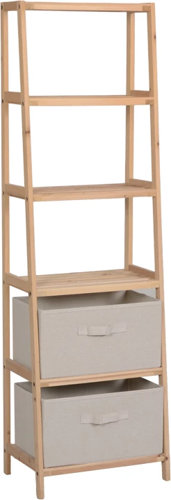 Raft dyshemeje me sirtarë, dru bredhi, pëlhurë natyrale-bezhë, 42x27.5x139cm