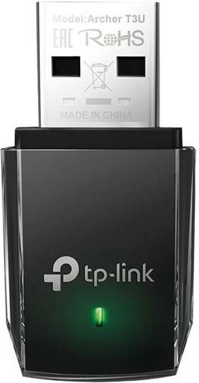 Adapter Wi‑Fi USB, TP-Link Archer T3U, AC1300 dual-band MU-MIMO, USB 3.0, e zezë