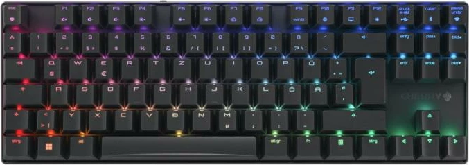 Tastierë, Cherry, MX 8.2 (G80-3882LXADE-2), TKL, wireless Bluetooth, ndriçim RGB, e zezë/kafe