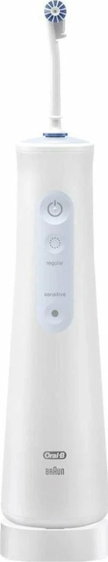 Irigator oral Oral-B AquaCare 4, me bateri, 2 nivele intensiteti, 2 grykë, i bardhë