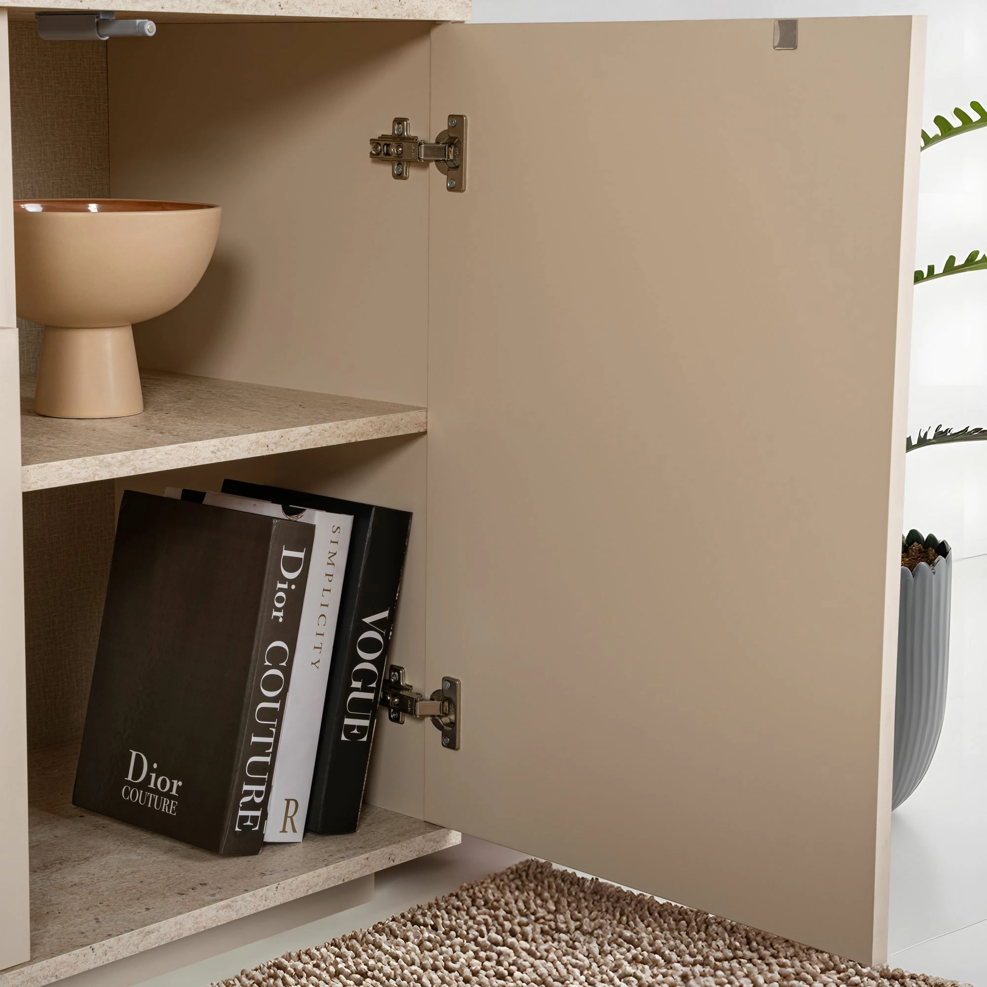 Konsol Skye Decor, Arista - ngjyrë mink, travertin