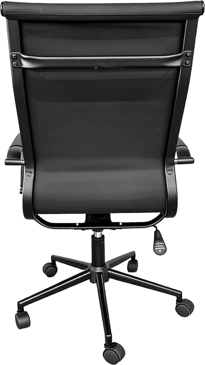 Karrige menaxheri për zyre Valter, lëkurë PU e zezë, 55.5x58x108cm