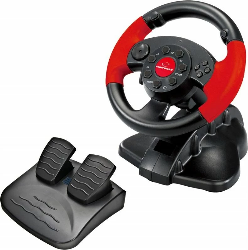 Timon gaming Esperanza EG103 High Octane, 180°, me pedale, USB/PSX-PS2, zi-kuq, set