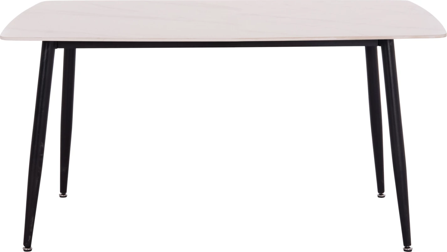 Tavolinë ngrënieje RAVEN, sipërfaqe qeramike, pamje mermeri të bardhë, FH18149.01, 140x80x74cm