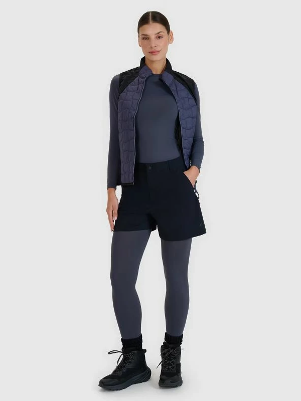 Shorce trekking për femra 4F, ngjyrë e njëtrajtshme