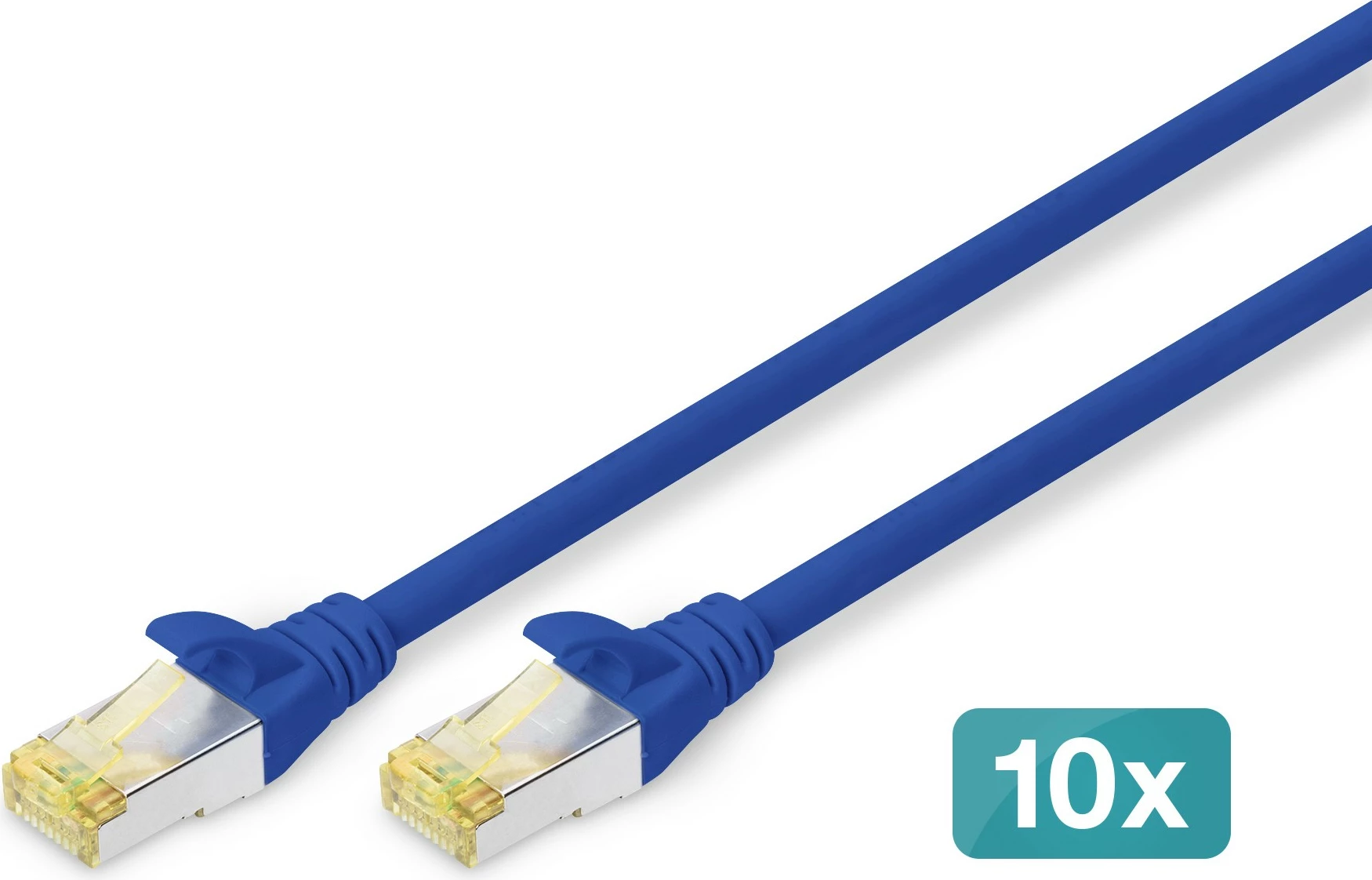 Kabllo rrjeti Digitus Cat6a S/FTP, 0.25m, set 10 copë, ngjyrë kaltër