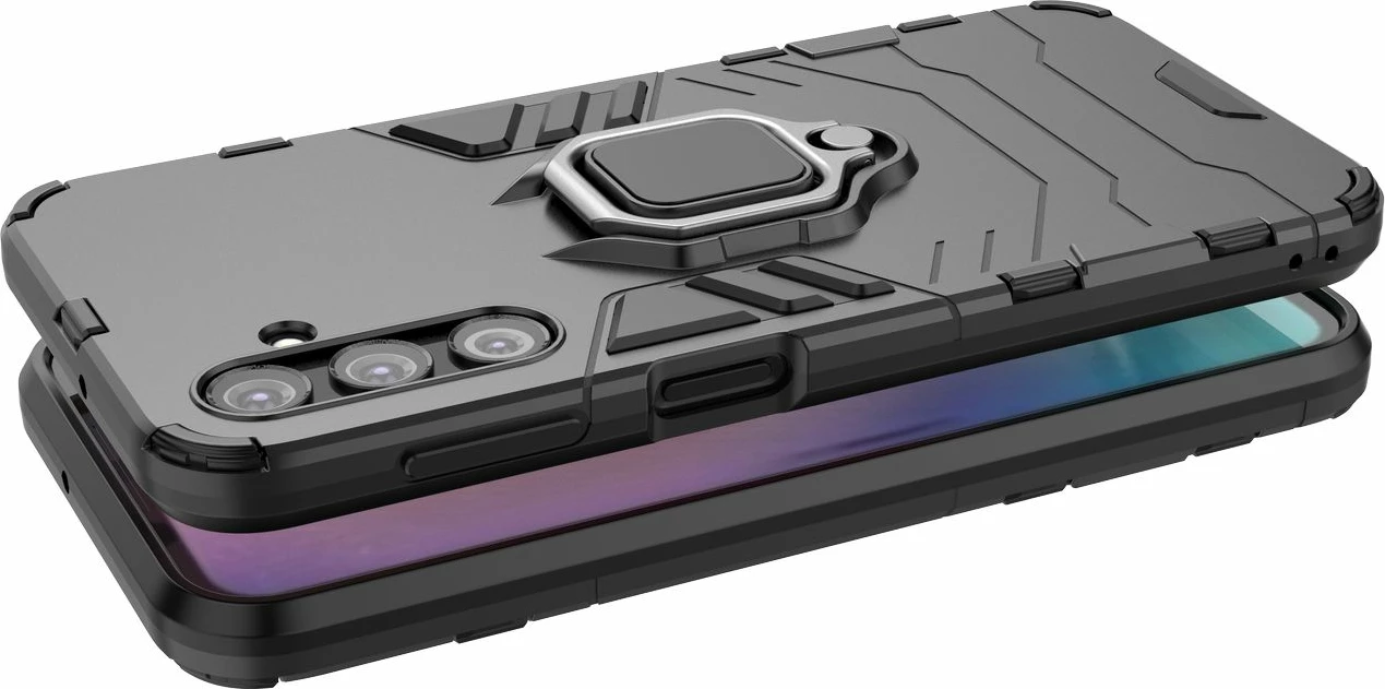 Mbështjellës Hurtel Ring Armor për Samsung Galaxy A24 4G, me unazë, i zi