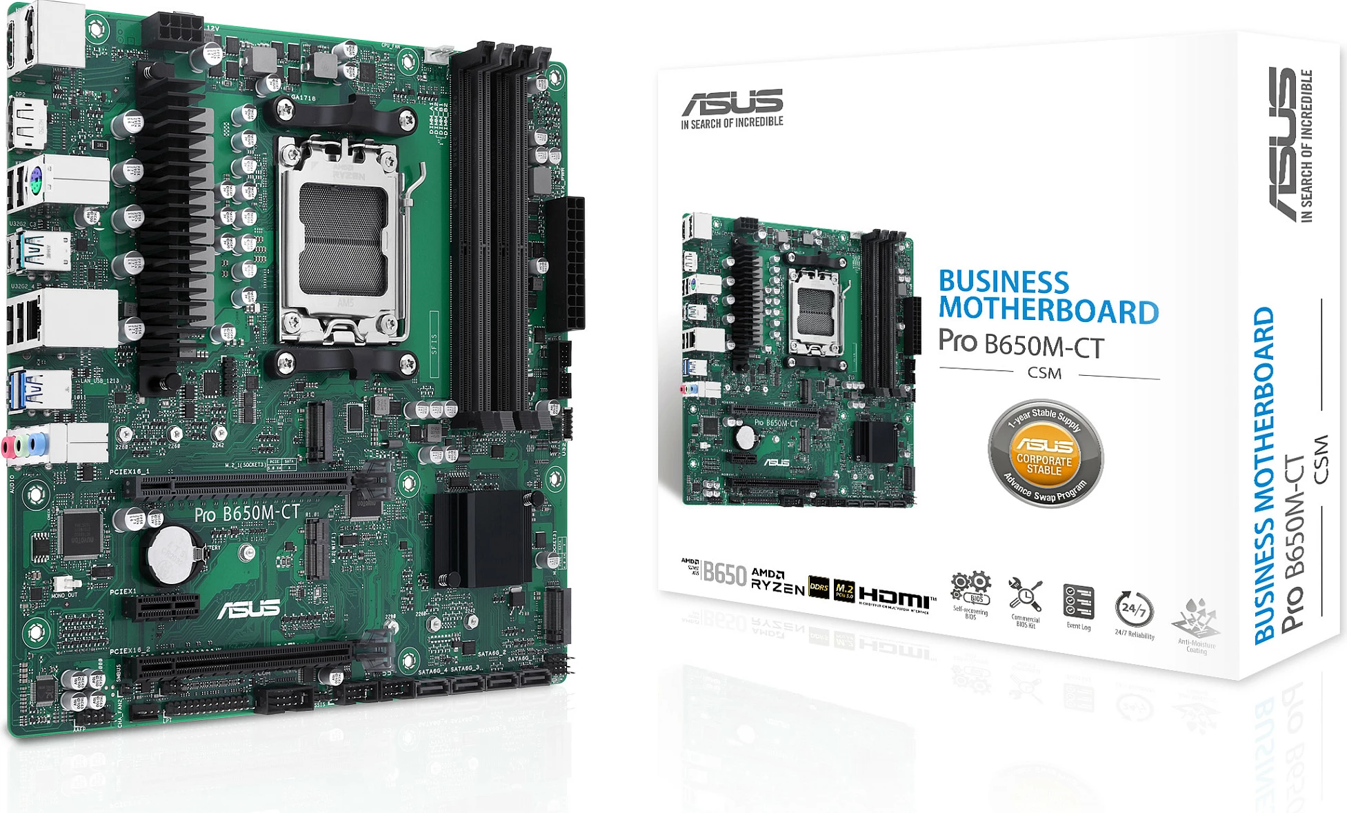 Pllakë amë ASUS PRO B650M-CT-CSM, AMD, Socket AM5, DDR5, 128 GB